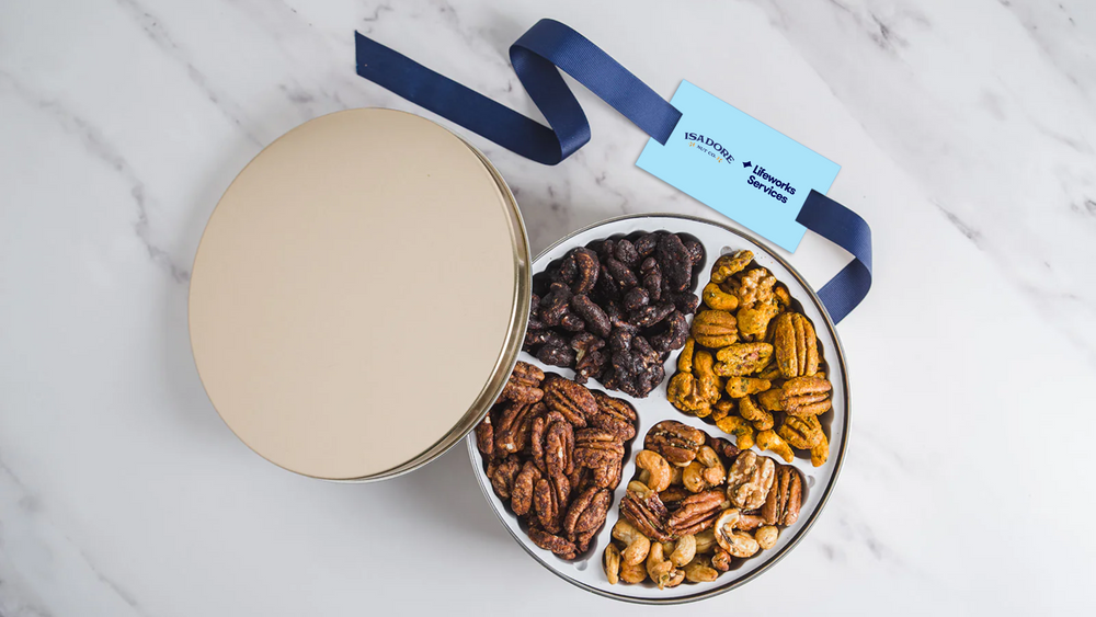 Lifeworks & Isadore Nut Co. “Gifting for Good” All Nut Gift Tin