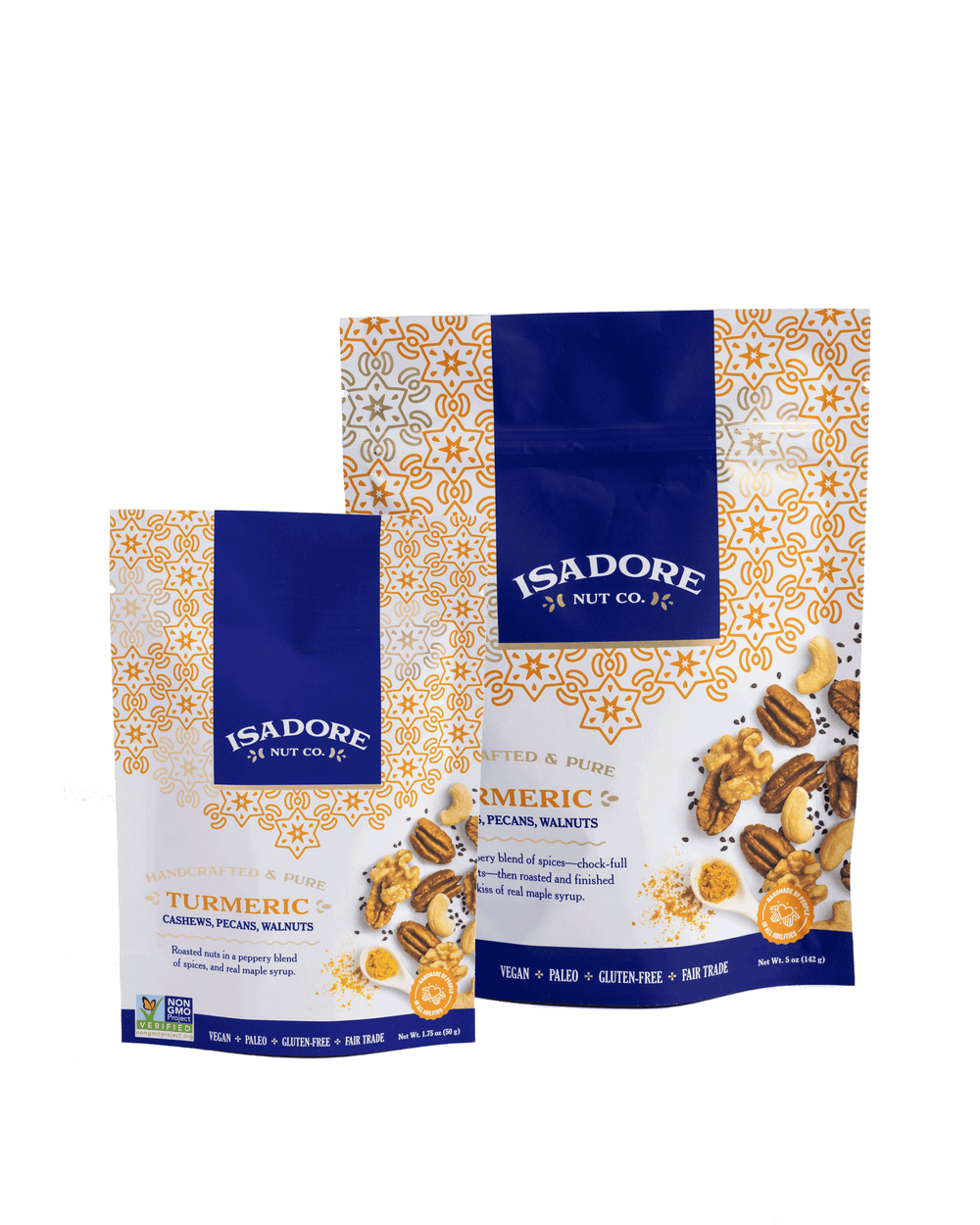 TURMERIC- Cashews, Pecans, Walnuts 1.75 oz and 5 oz bags