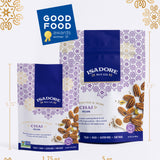 Chai pecans front of 1.75 oz and 5 oz bags.