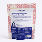 CAYENNE SPICE- Cashews, Pecans, Walnuts Roasted nuts in a fiery blend of spices, and real maple syrup. This spicy trio of seasoned nuts is high in antioxidants thanks to turmeric and black sesame seed. Pair it with a salad or an effervescent to heighten the heat. Back of bag.