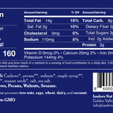 Turmeric nutritional label.